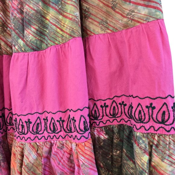 Natural Choice Boho Tiered Maxi Skirt Elastic Waist & Drawstring Free Size - Picture 7 of 11